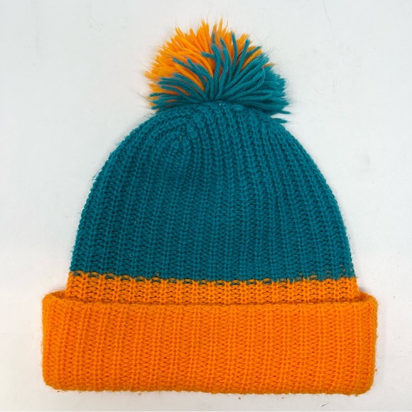 Vintage NFL Miami Dolphins PomPom Hat Unisex Knit Beanie Football - Picture 3 of 3